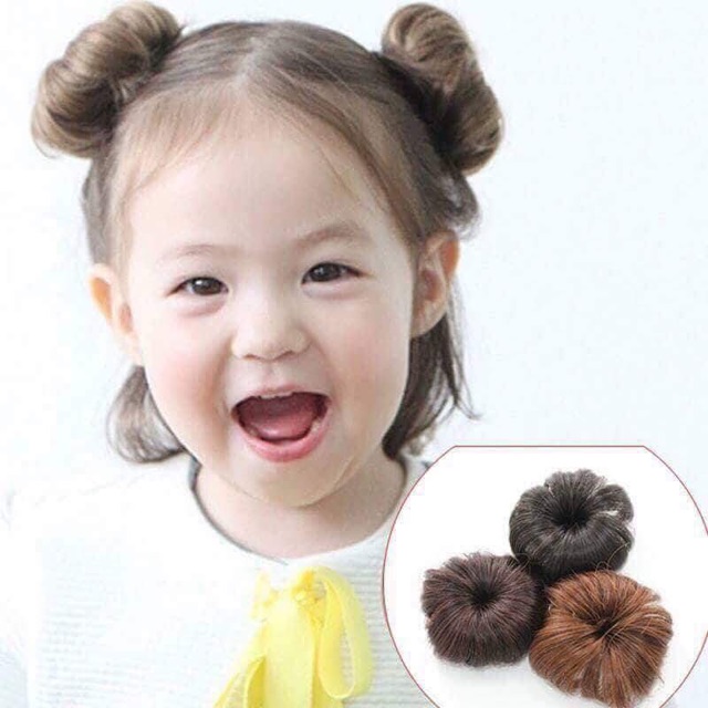 Tóc giả e bé ❤️FREESHIP❤️ Búi natra dành cho bé
