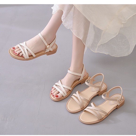 Giày sandal nữ đế bệt quai mảnh chéo - SD164