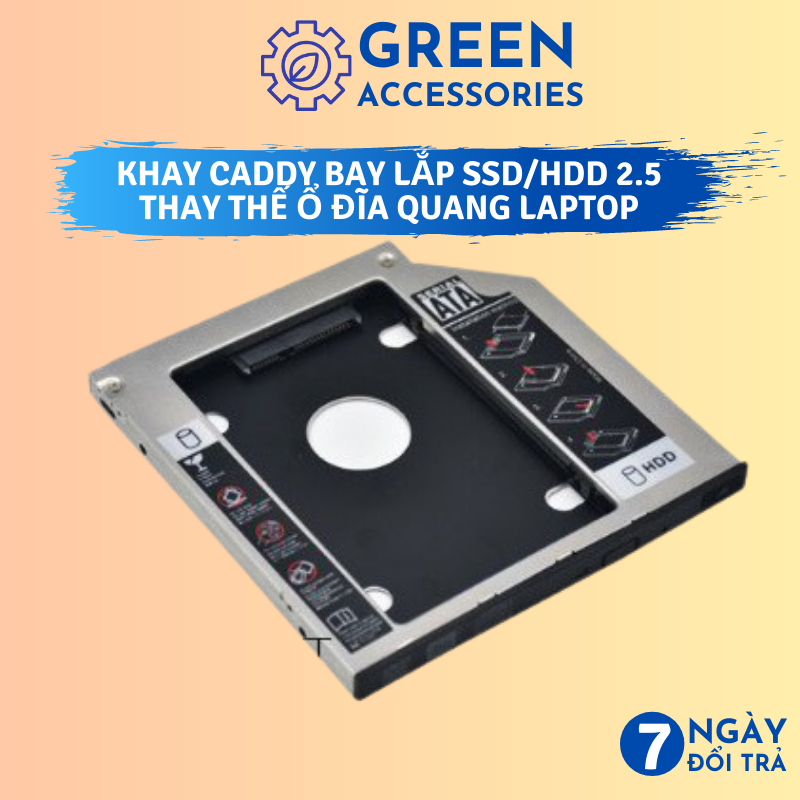 Khay Caddy Bay Lắp SSD/HDD 2.5inch thay thế vị trí ổ đĩa quang DVD/CD Lắp Thêm HDD/SSD 2.5"