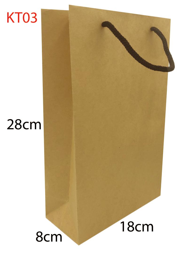 Combo 10 Túi giấy kraft trơn KT03 (KT: 28 x 18 x 8 cm)