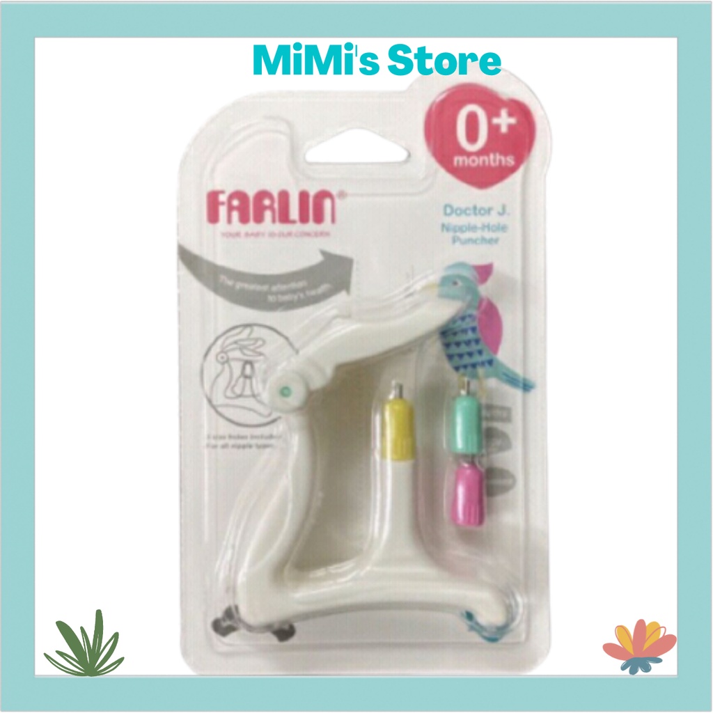 Dụng cụ đục núm ti bình sữa, bấm núm ti bình sữa farlin chính hãng cho bình moyuum, avent, he gen, lans, pi...