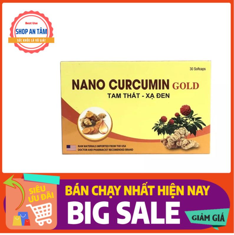 Nano Curcumin Gold - Giúp giảm các triệu chứng viêm loét dạ dày, tá tràng, thượng vị, hang vị (Hộp 30 viên) cao cấp