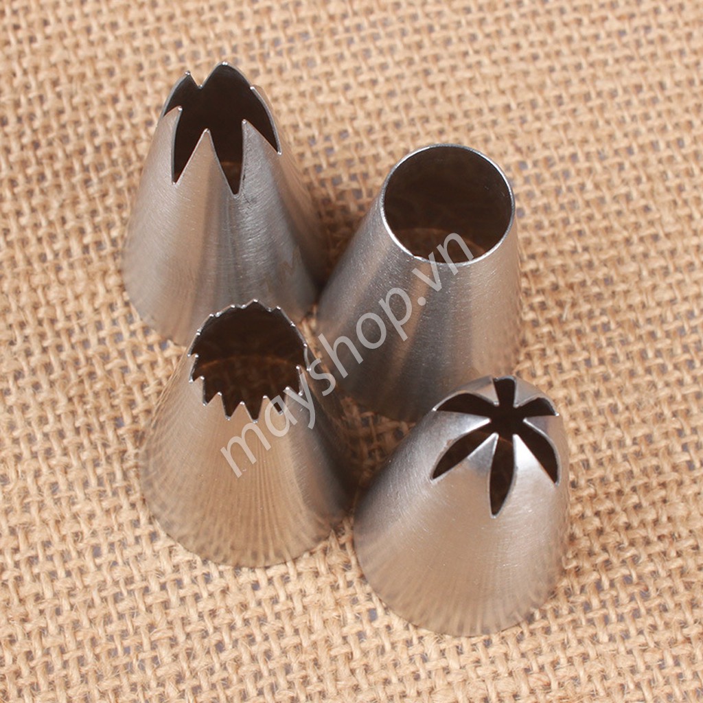 Bộ 4 Đui bắt kem trang trí cupcake (1A/ 1M/ 2D/ 4B)