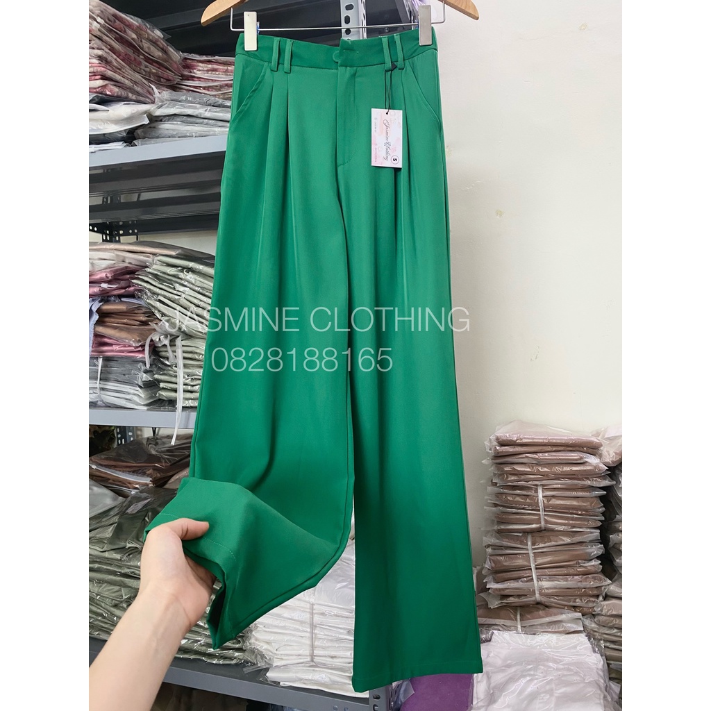 Quần suông lụa trượt chất đẹp 105cm siêu hack chân