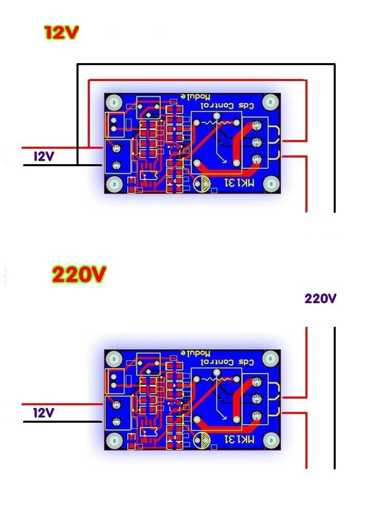 Mạch Relay cảm biến ánh sáng - 12V