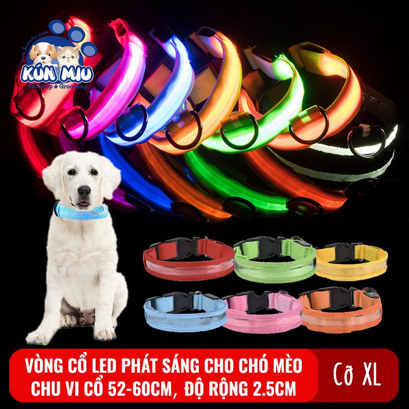 [Hoàn Tiền 10%] Vòng cổ LED phát sáng, chống đi lạc cho chó Kún Miu - Nhiều màu sắc