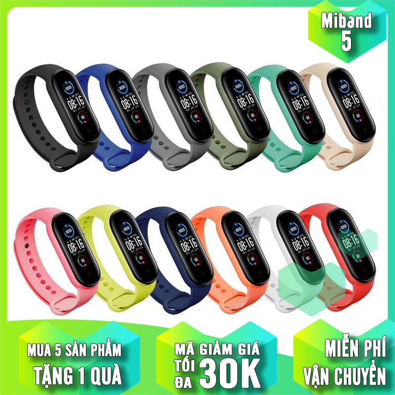 Vòng đeo thay thế Xiaomi Miband 5 nhiều màu lựa chọn