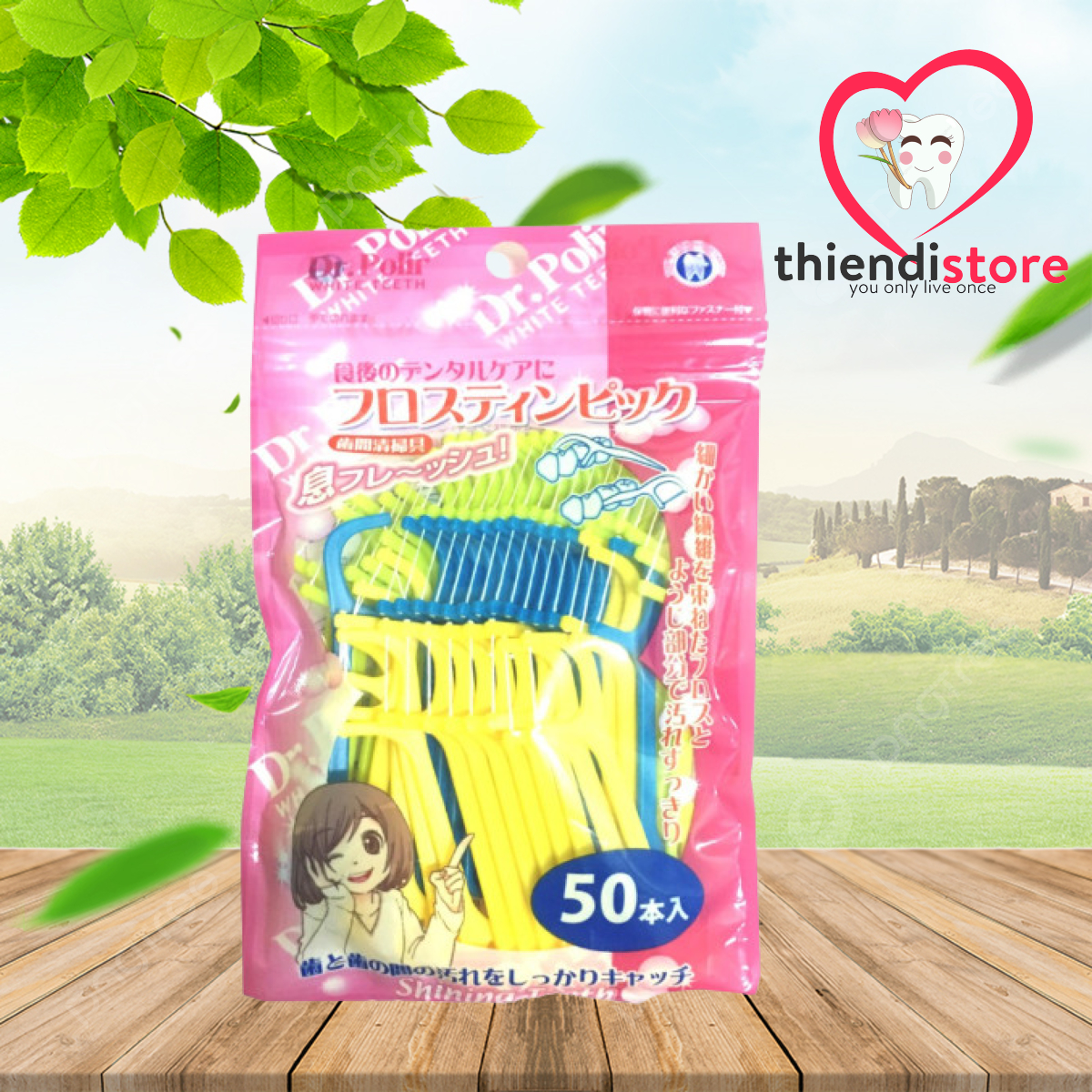 Tăm Chỉ Kẽ Răng Trẻ Em Okamura Bịch 50 Cây – Êm Dịu, Không Đau Nướu, Hàng Chính Hãng Nhật