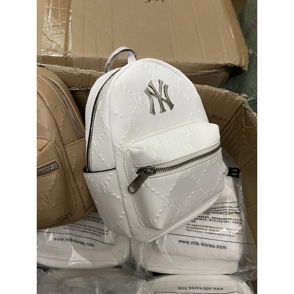 Balo nữ - Balo Mini MLB Diamond Đen Trắng Hàng Trung Cao Cấp