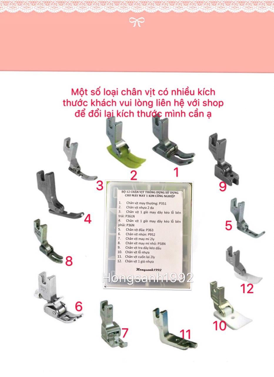 BỘ CHÂN VỊT THÔNG DỤNG SỬ DỤNG CHO MÁY MAY CÔNG NGHIỆP