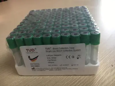 Ống nghiệm lấy máu chân không TUD Heparin lithium 2ml
