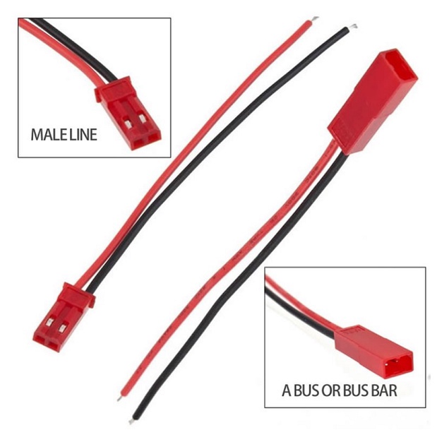 Combo 10 Jst 2P Cables 20 cm Long