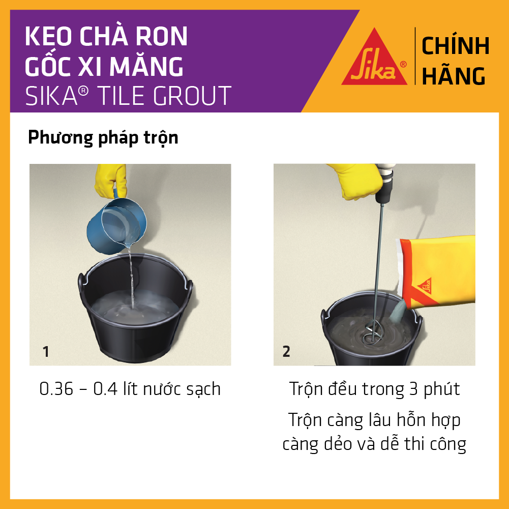 Sika - Keo chà ron chống thấm Sika ® Tile Grout (Trắng) (bao 5 kg)