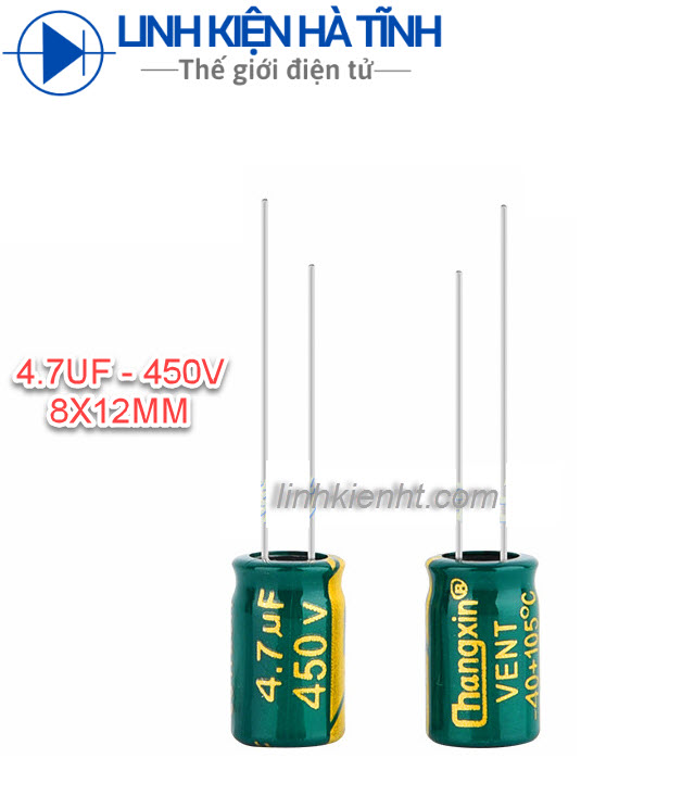 10 con tụ hóa 4.7uf 450v 8x12mm loại tốt