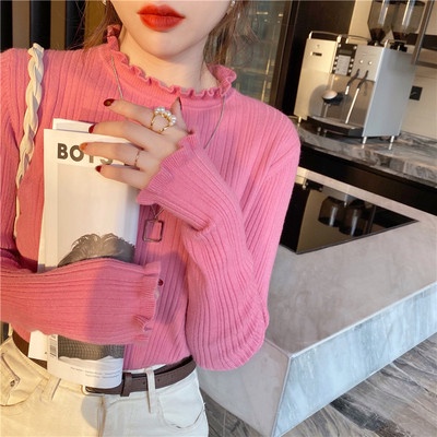 Áo len nữ cổ bèo, tay bèo style tiểu thư