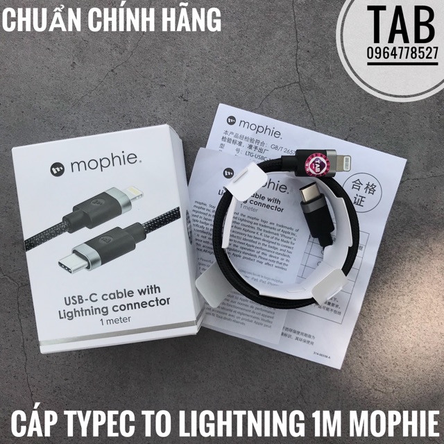Cáp Mophie TypeC To Lightning 1m -