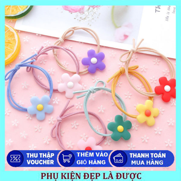 🌸Combo 2 Dây Cột Tóc Bông Hoe Màu Pastel🌸