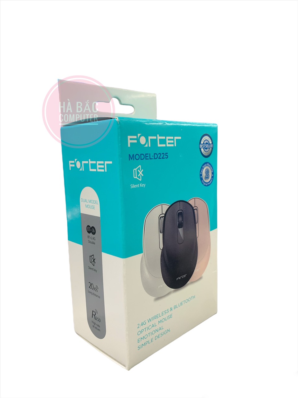 Chuột Bluetooth Forter D225 2.4G Wireless & Bluetooth - Chuột Macbook 2 Chế Độ Không Dây và Bluetooth Chính Hãng
