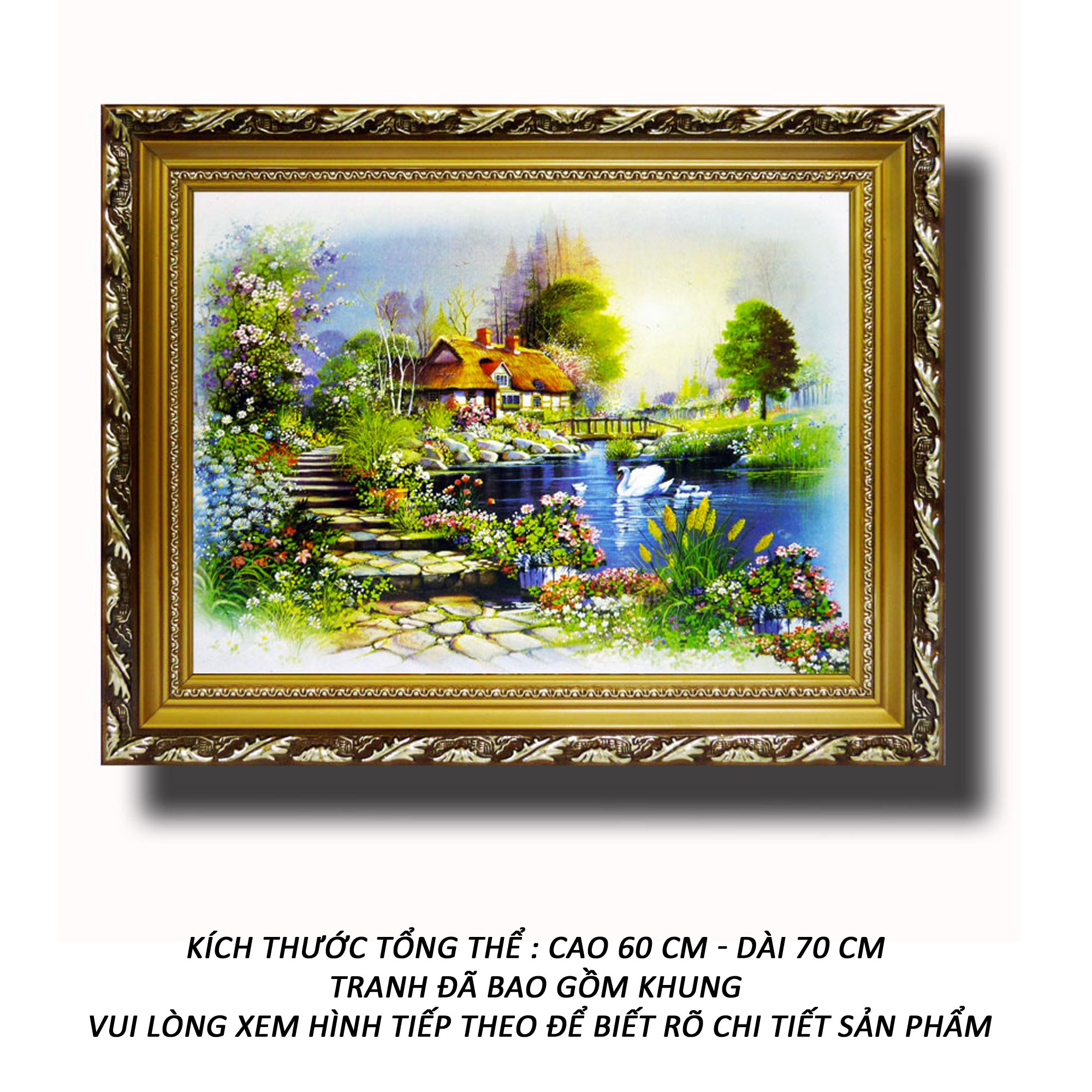 Tranh treo tường - Hòa Khí Sinh Tài - Tranh Minh Hiền (KHUNG GỖ - 60 x 70cm)