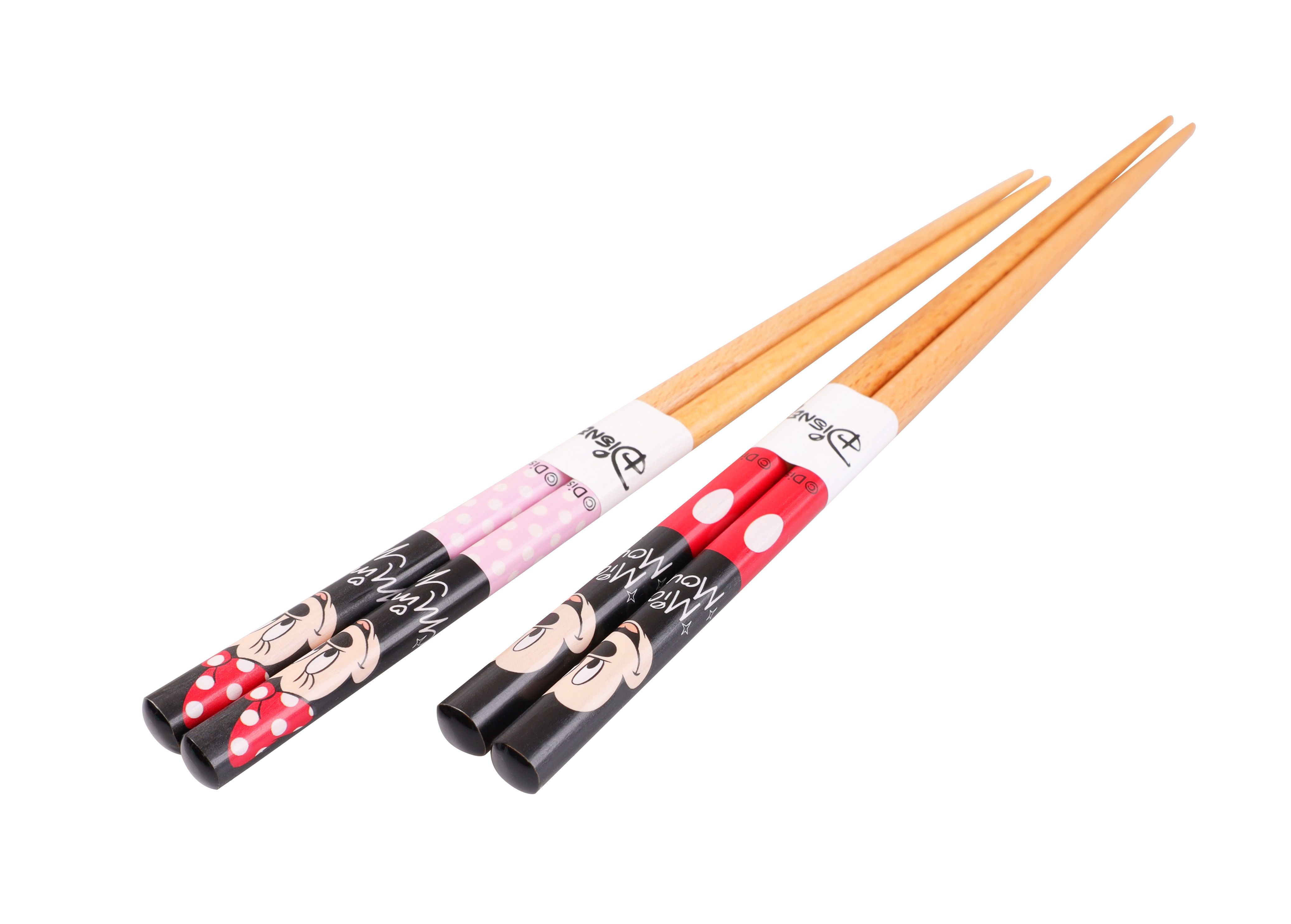 Set đũa gỗ cặp Disney hình Mickey - Minnie