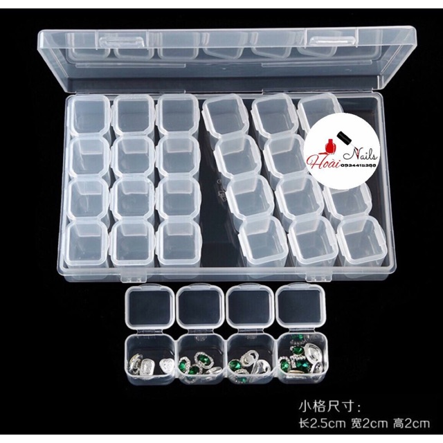 Hộp 28 ô rời phụ kiện nail