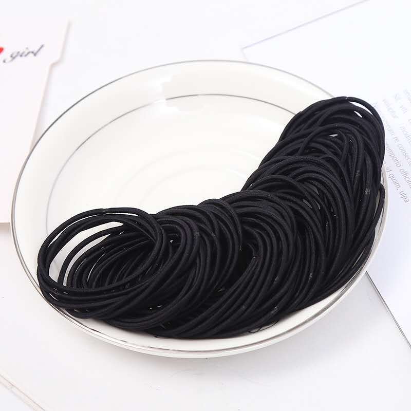 Túi Zip 100 Thun Buộc Tóc, Dây Cột Tóc Nhiều Màu, Dễ Cột, Không Đau Tóc