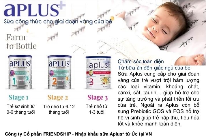 Sữa aPLUS số 2 (900g), dành cho trẻ nhỏ từ 6-12 tháng tuổi