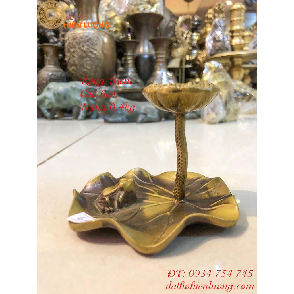 Copper lotus leaf incense burner