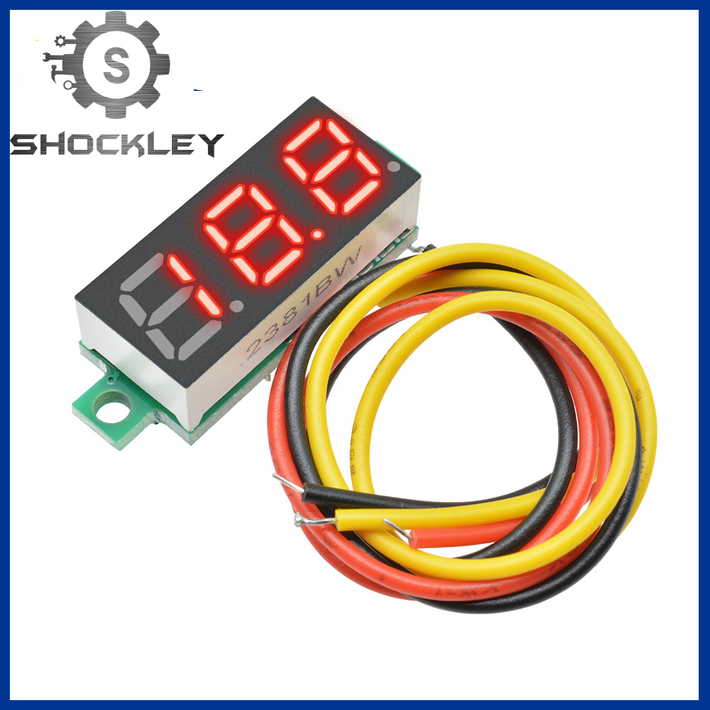 Shockley 0.28" Red LED DC Voltmeter Digital Display Voltmeter 0-100v Voltage 12V 24V