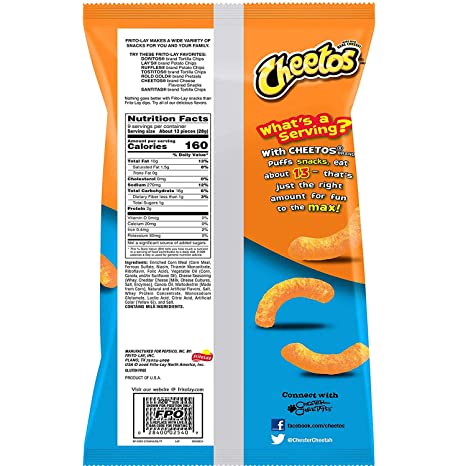 Bánh Snack Cheetos Puffs 255.1gr USA