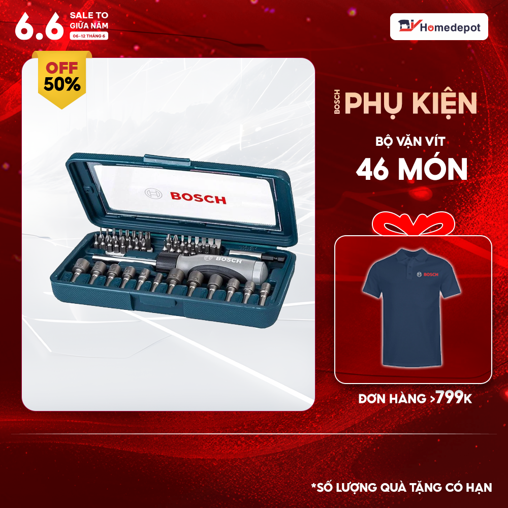 Bộ vặn vít đa năng bosch 46 chi tiết 2607017399