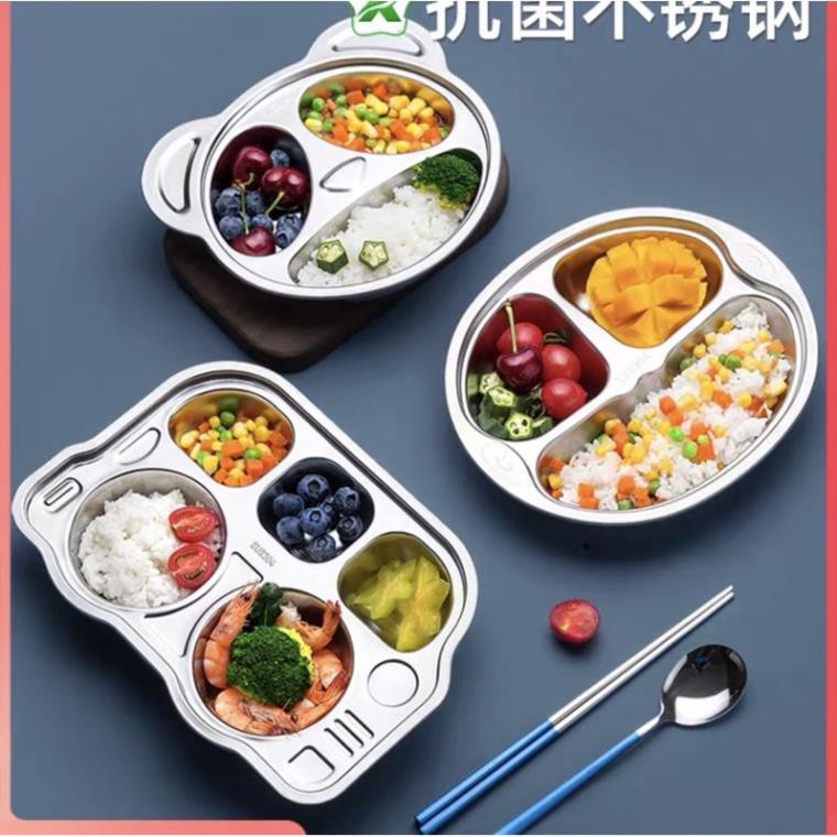 Khay cơm,khay ăn dặm cho các bé inox 304 cao cấp