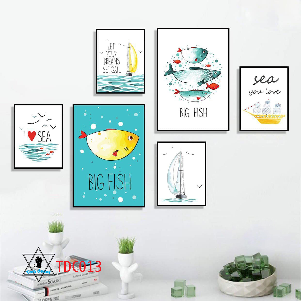 Combo 6 PCs wall hanging picture-5mm thick Foamex plastic wall stickers