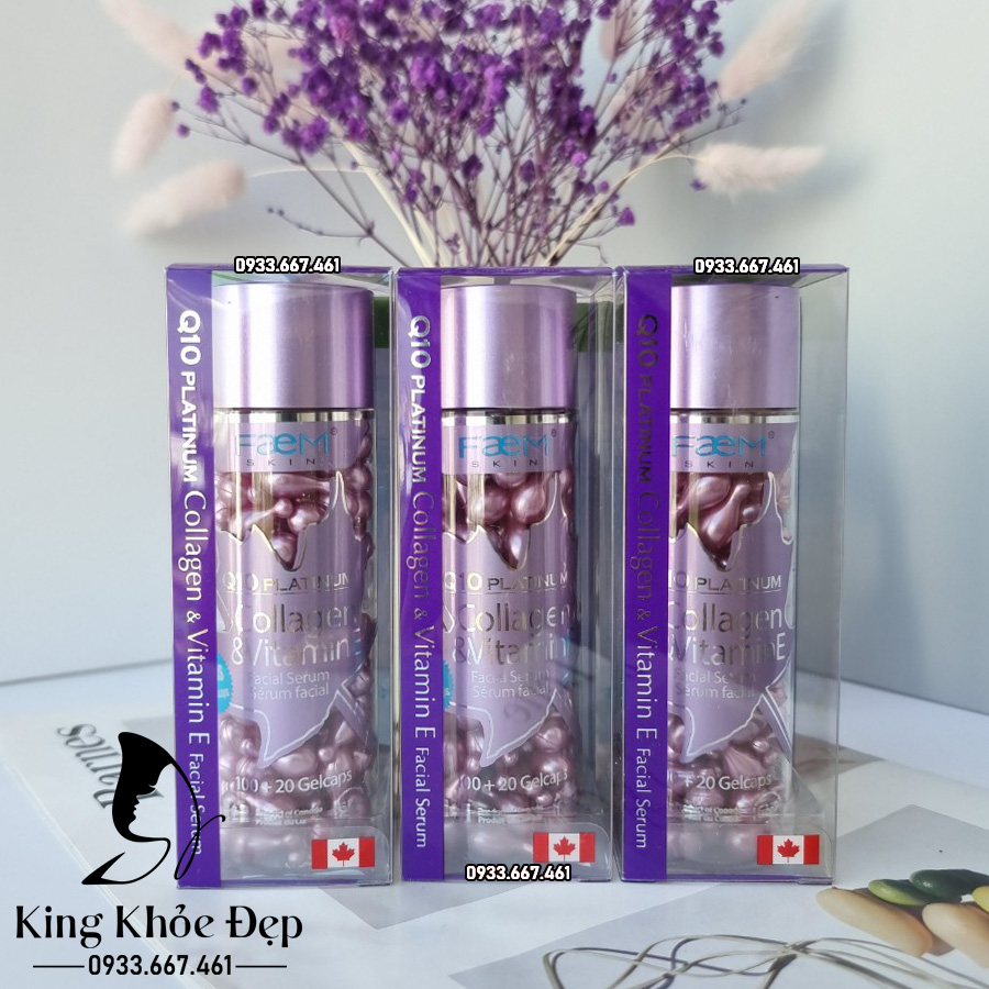 Viên Bôi Q10 Platinum Collagen & Vitamin E Facial Serum