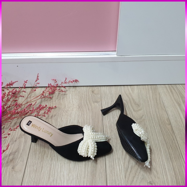 DÉP SỤC ĐÍNH CƯỜM, GÓT 7CM