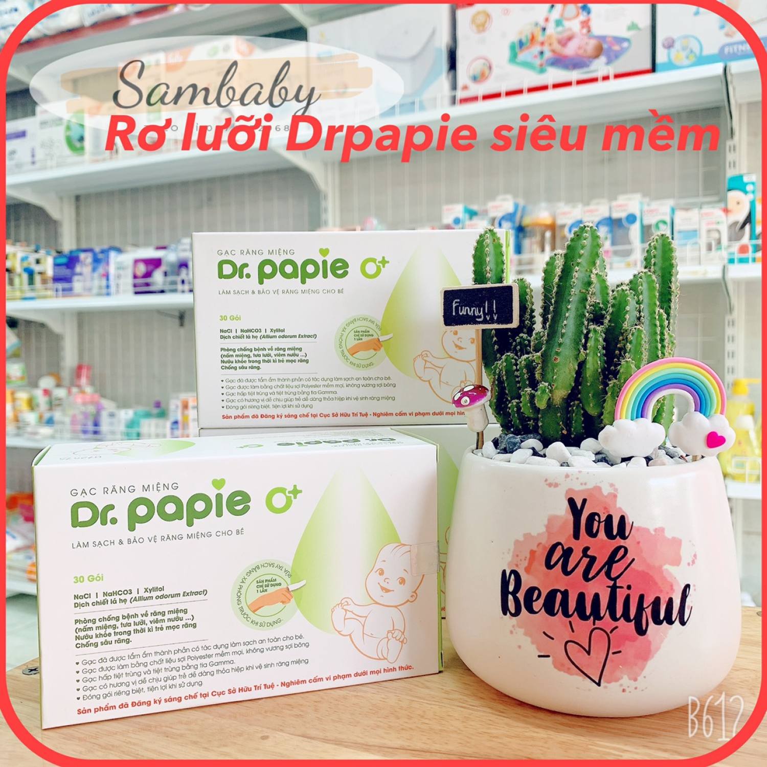 Dr papie gạc rơ lưỡi vệ sinh răng miệng hộp 30 gói chính hãng⭐