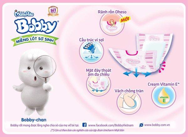 Tã Dán Bobby Newborn 1 Mẫu Mới 108 miếng