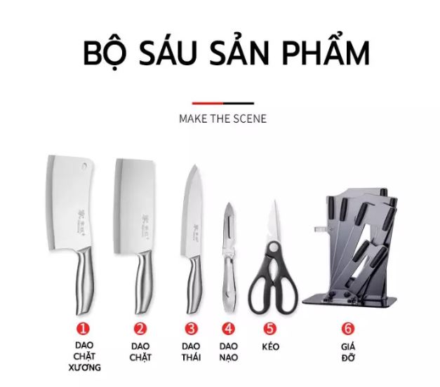 BỘ DAO INOX 6 MÓN NHẬT BẢN