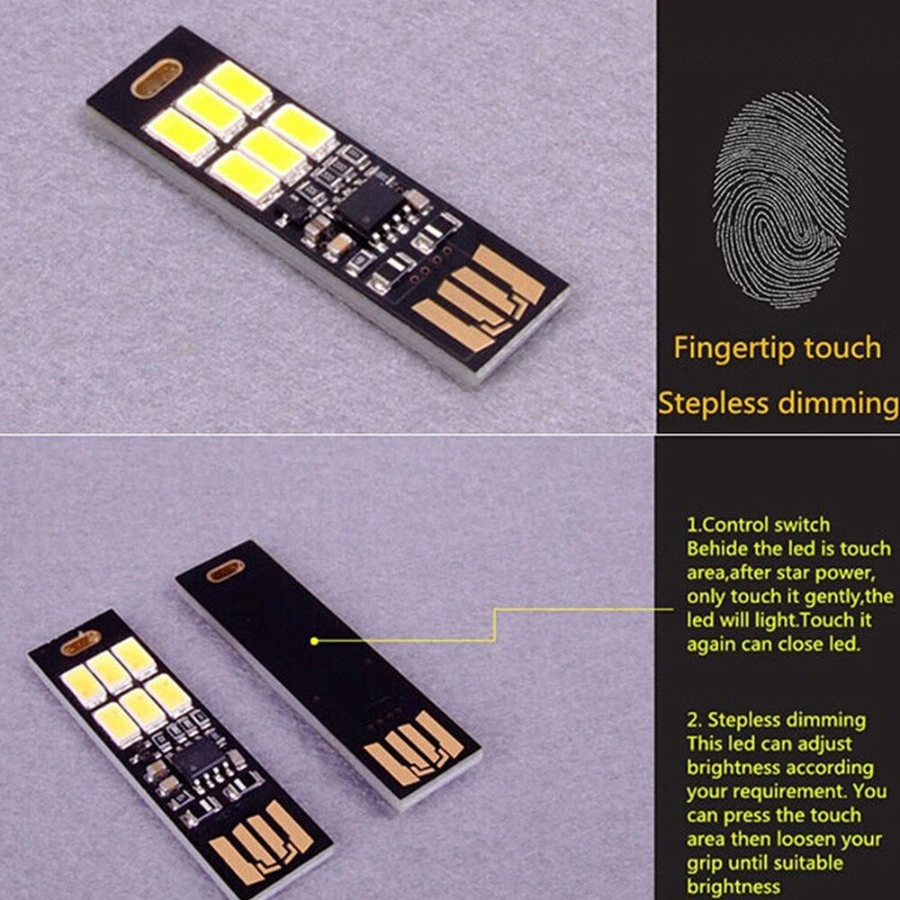 Đèn led mini 6 led cắm cổng USB cảm ứng