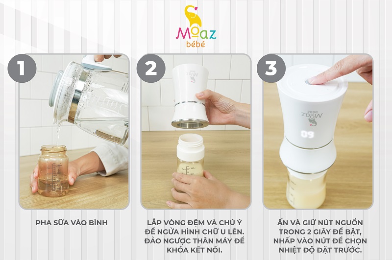 [CHÍNH HÃNG] Máy hâm sữa di động không dây Moaz Bebe MB-041