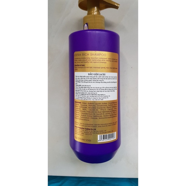 Chai dầu gội LACIE TÍM 800ML