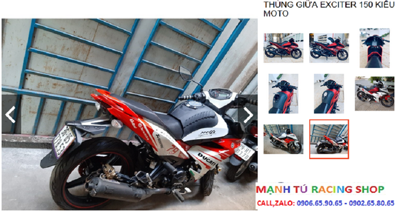 THÙNG GIỮA EXCITER 150 KIỂU MOTO