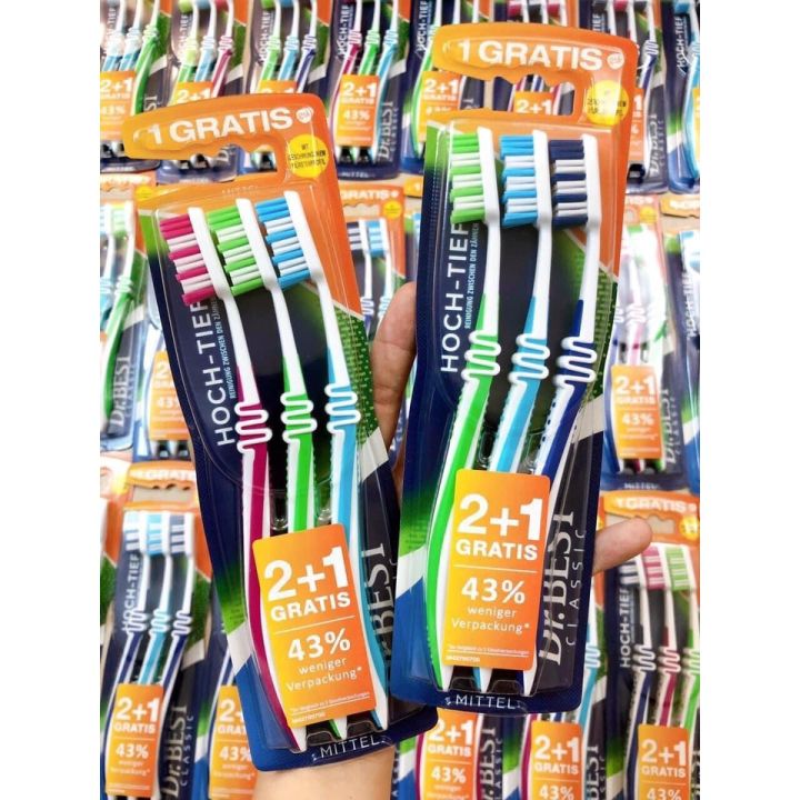 Bàn Chải Đánh Răng Nhập Khẩu Đức DR.BEST Set 3 chiếc