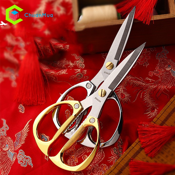 Kéo Bếp Nhật Cắt Thực Phẩm, Thịt Gà, Rau (Cao Cấp, Siêu Bền, Làm Bếp Đa Năng, Thép Không Gỉ, Kéo Cắt Vải... cmgd cbkeo )