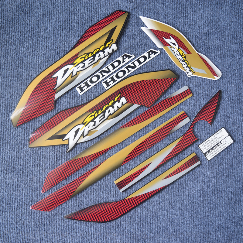 [HCM][TEM DREAM] TEM DÁN XE SUPER DREAM 3 LỚP CAO CẤP (CARO NÂU)