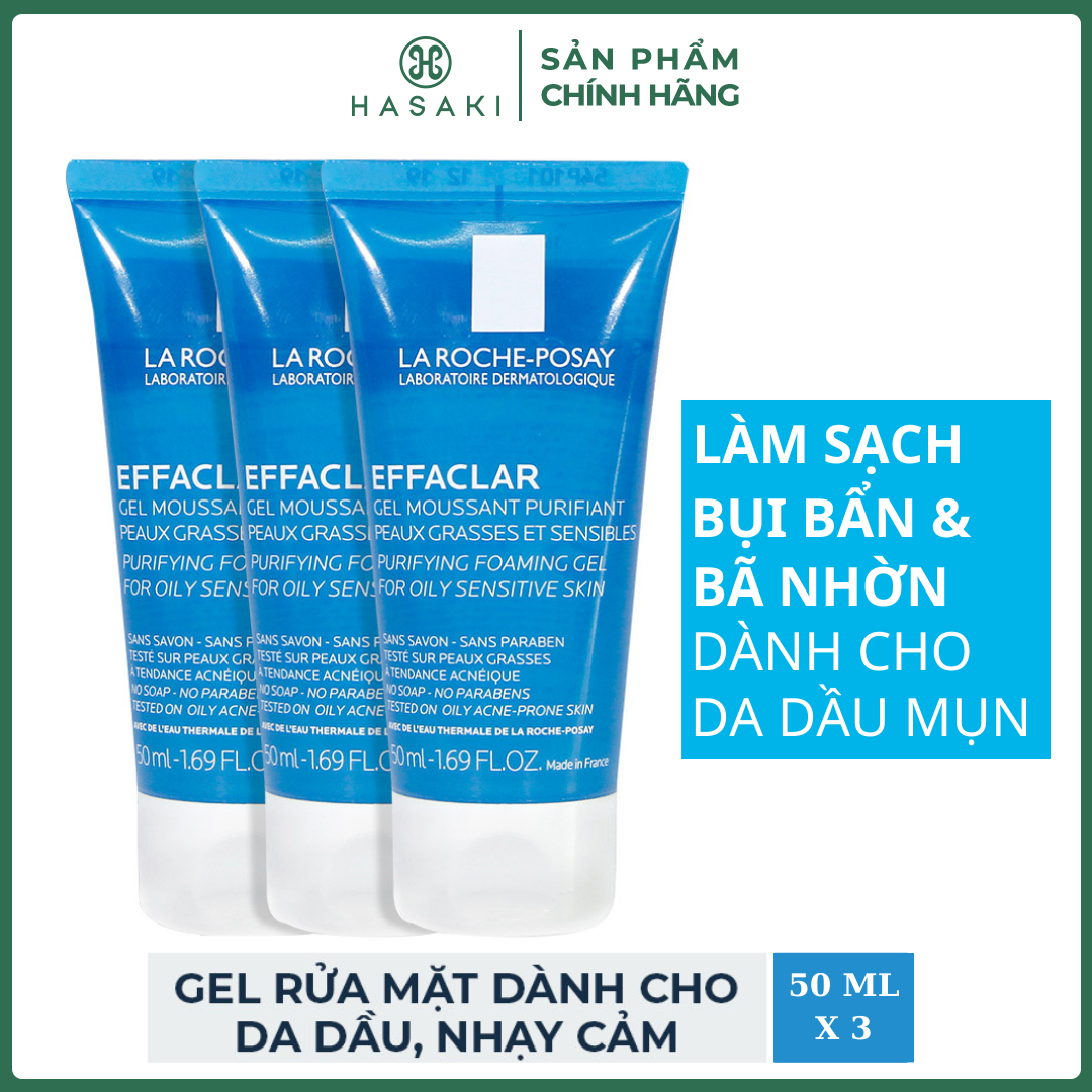 Gel rửa mặt la roche-posay dành cho da dầu, nhạy cảm 50ml, 200ml, 400ml, 2x50m la roche posay hasaki sản phẩm chính hãng