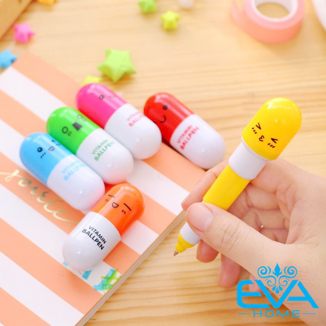 Bô 5 Bút Bi Vitamin Hoạ Tiết Icon Cute