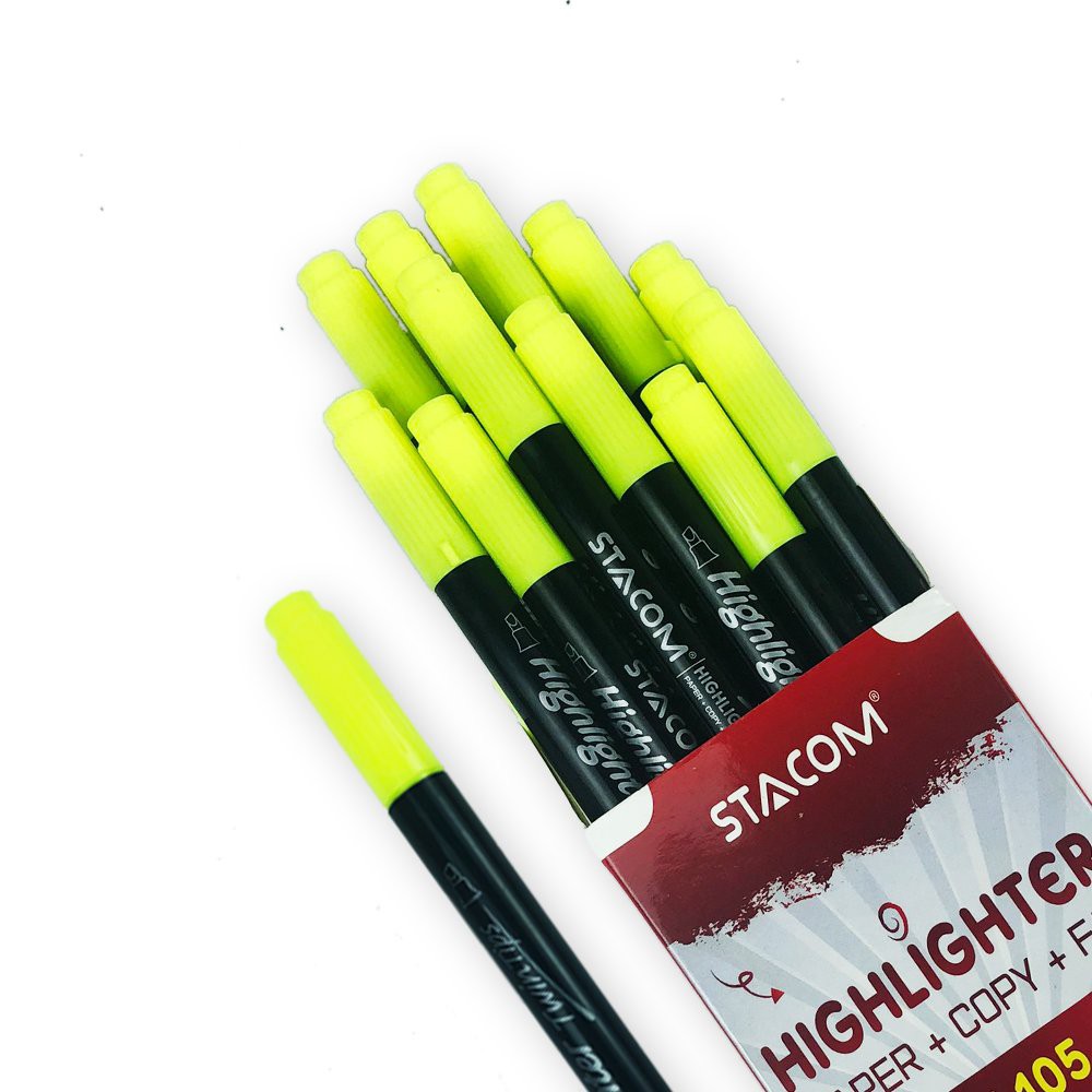 Bút Dạ Quang STACOM 2 Đầu Nhiều Màu - Màu Mực Tươi Sáng - HL105