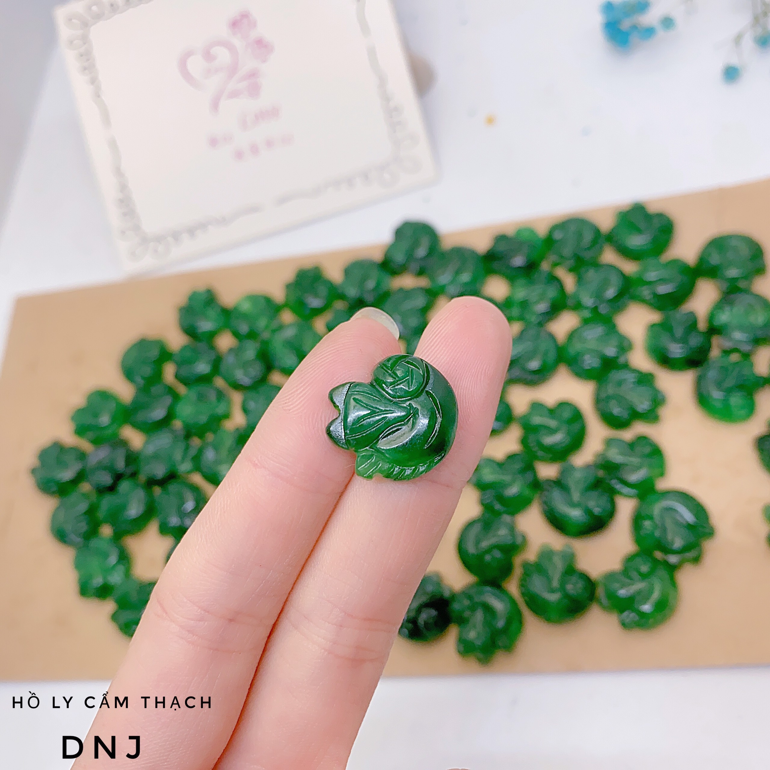 charm hồ ly ngọc cẩm thạch sơn thủy