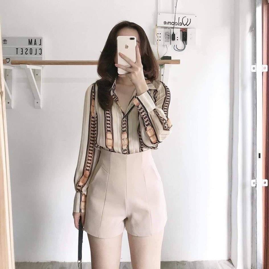 Quần short cạp cao